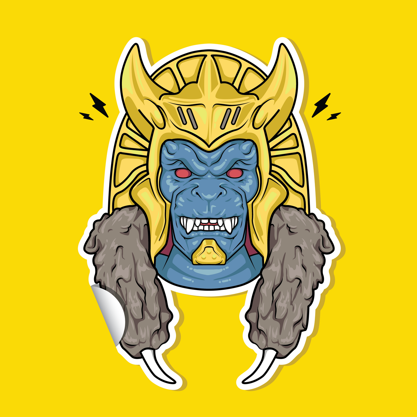Mmpr Goldar 4 inch sticker