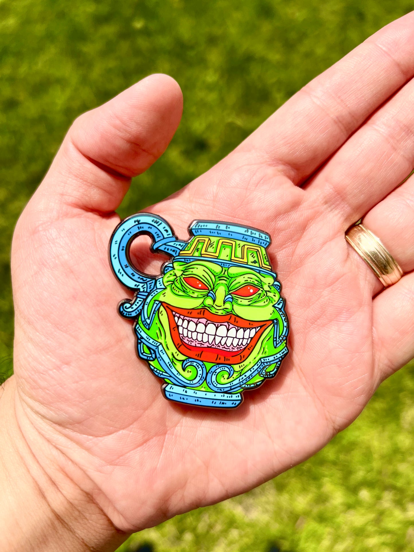 Pot Of Greed Enamel Pin