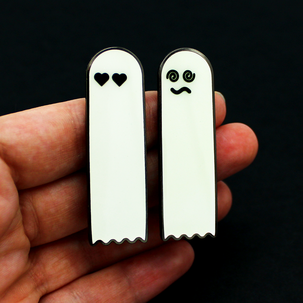 Glowing Ghost Enamel Pins