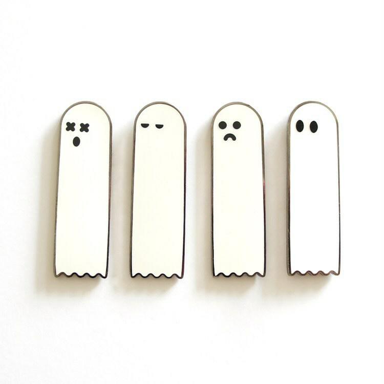 Glowing Ghost Enamel Pins