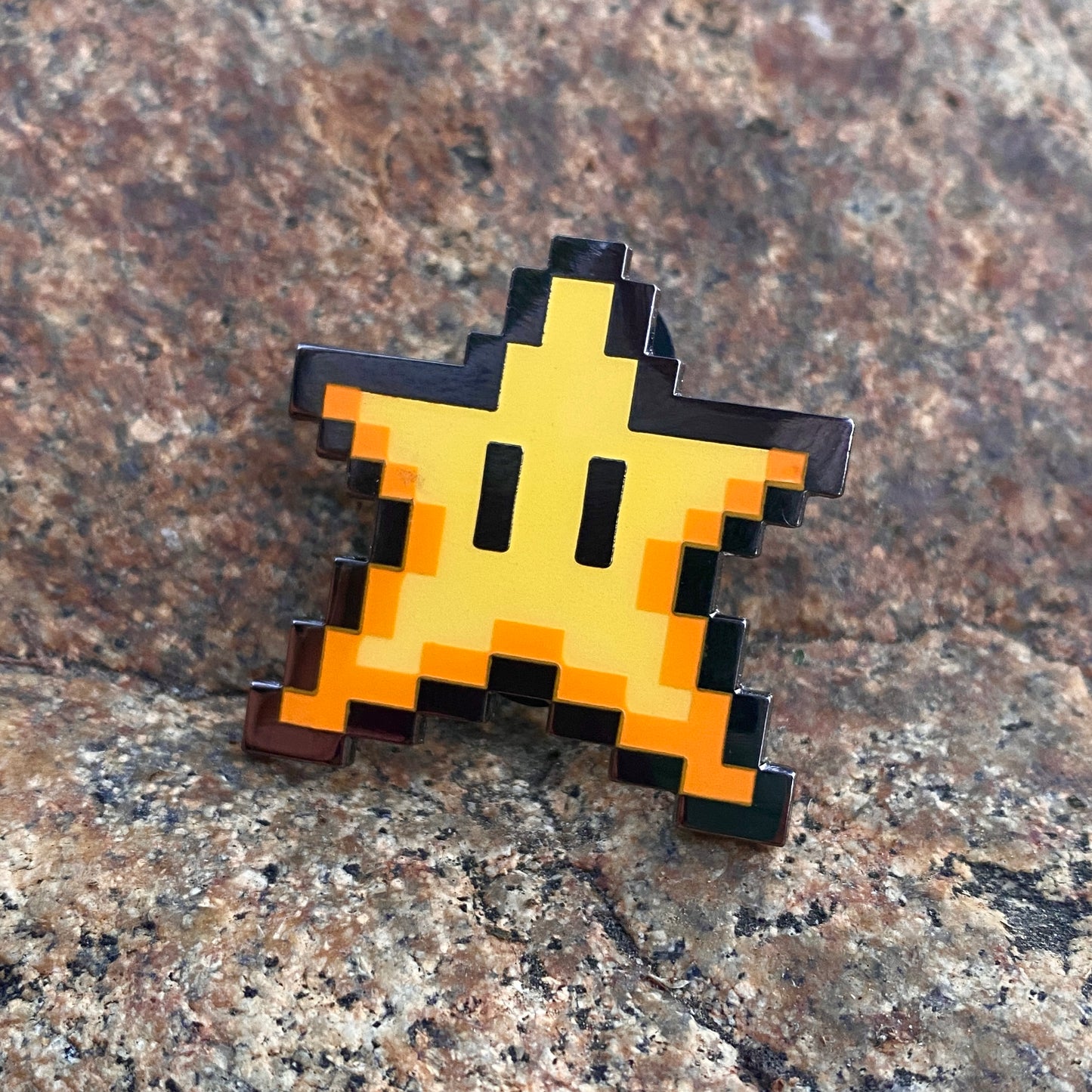 8-bit Super Star enamel pin