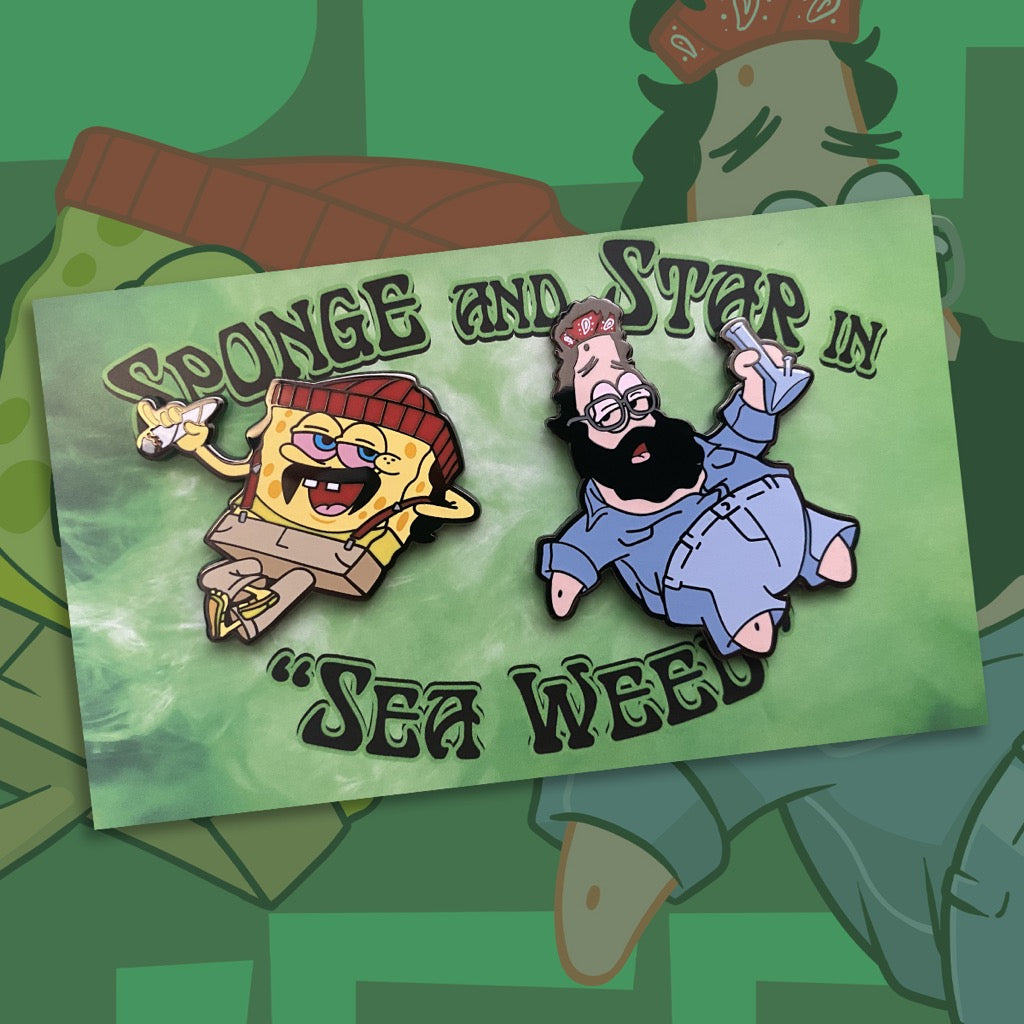 Sea Weed Enamel pin - Clay Graham Art x Pin Plugged