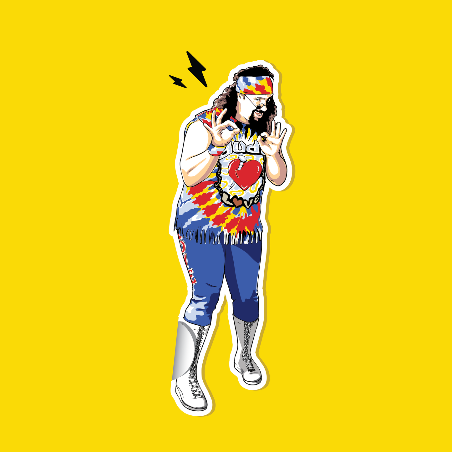 Dude Love 4 inch sticker