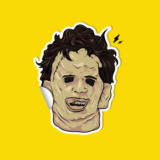 Leather face 4 inch sticker