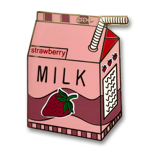 Milk Carton Enamel Pin - Aud Draws x Pin Plugged Collab