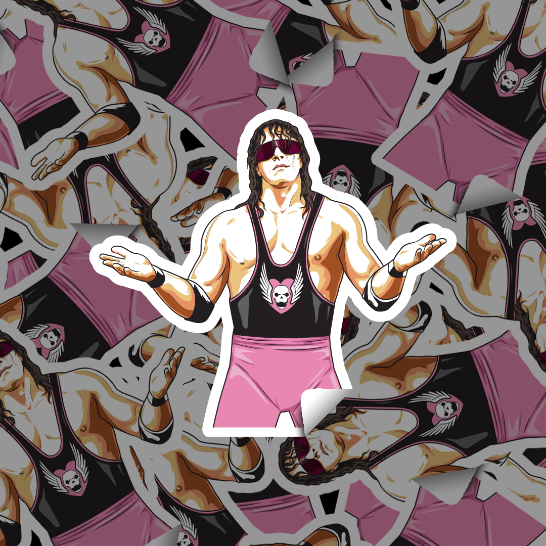 Hitman Heart Sticker Bret the Hitman Hart - 4 inch Sticker – Pin Plugged