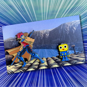 Open image in slideshow, ClayGrahamArt vs PinPlugged Round 2 - Gambit vs Servbot Enamel Pin Set

