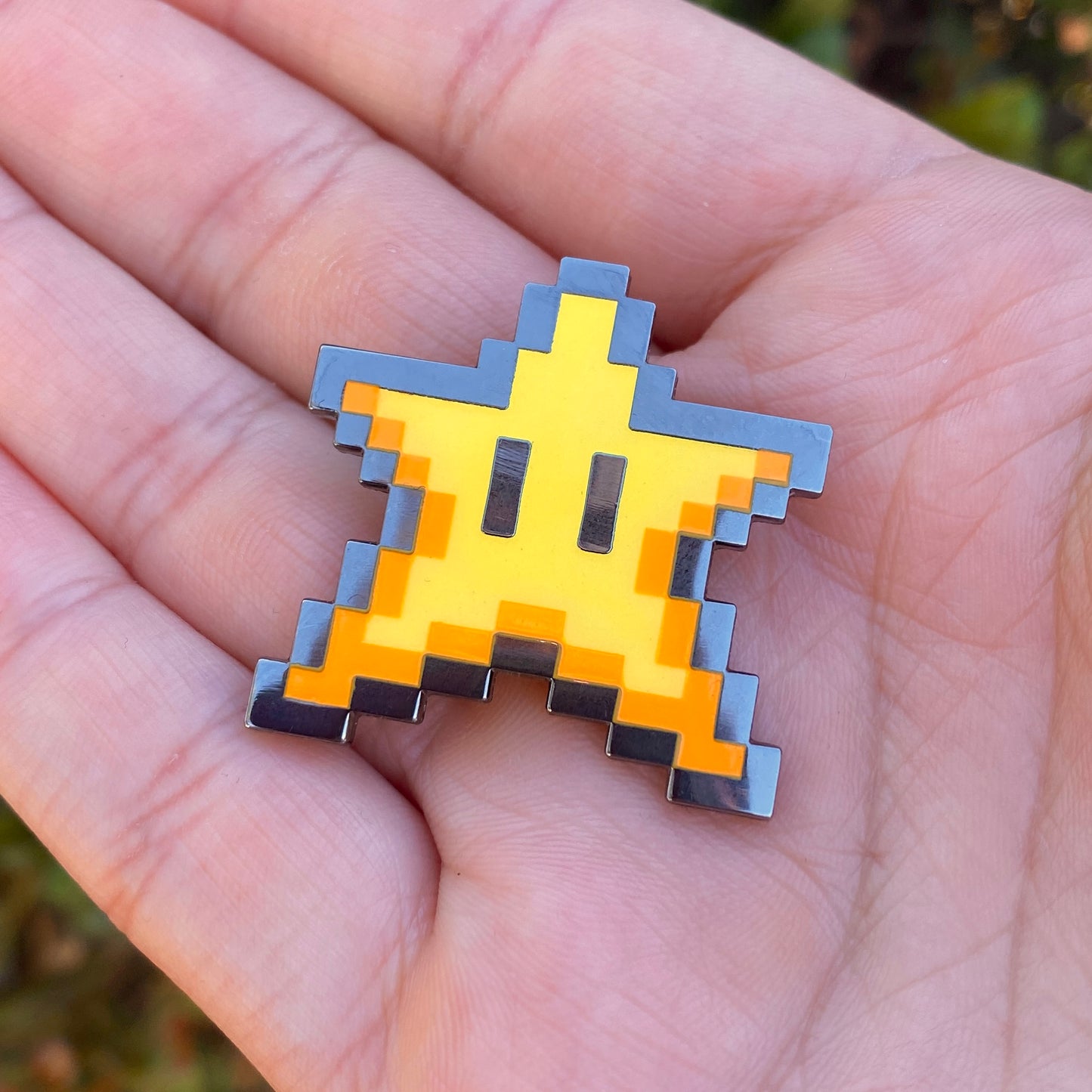 8-bit Super Star enamel pin