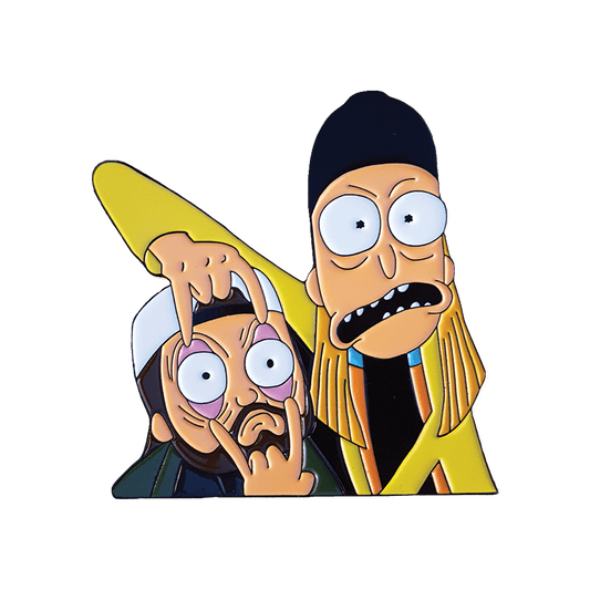 Jay and Silent Bob x Rick and Morty Crossover Enamel Pin - Pin Plugged