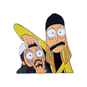 Jay and Silent Bob x Rick and Morty Crossover Enamel Pin - Pin Plugged
