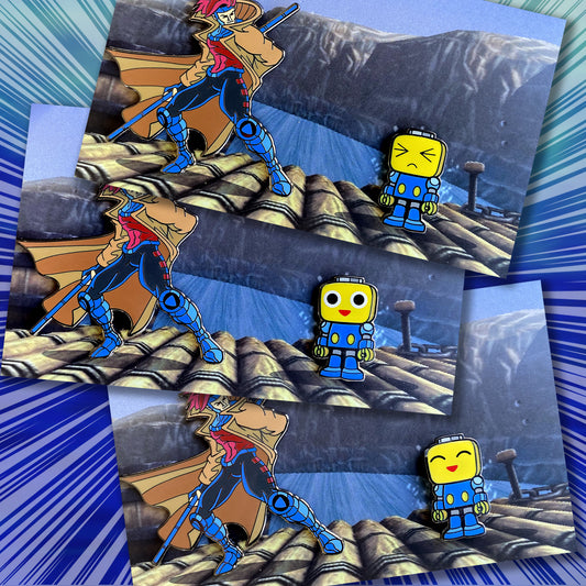 ClayGrahamArt vs PinPlugged Round 2 - Gambit vs Servbot Enamel Pin Set