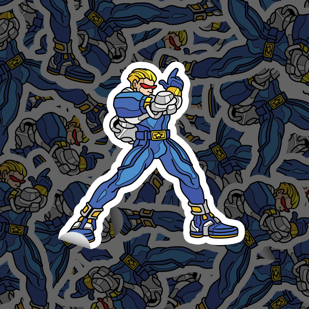 Copiado Comando Sticker Captain Commando - 4 Inch Sticker – Pin Plugged