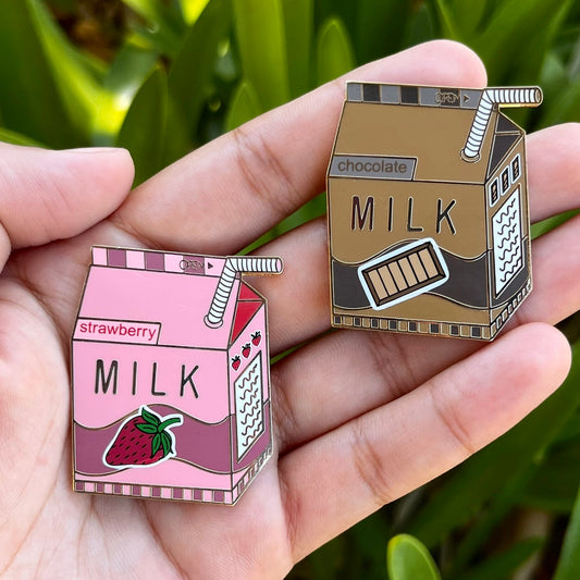Milk Carton Enamel Pin - Aud Draws x Pin Plugged Collab