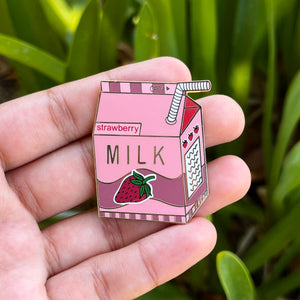 Open image in slideshow, Milk Carton Enamel Pin - Aud Draws x Pin Plugged Collab
